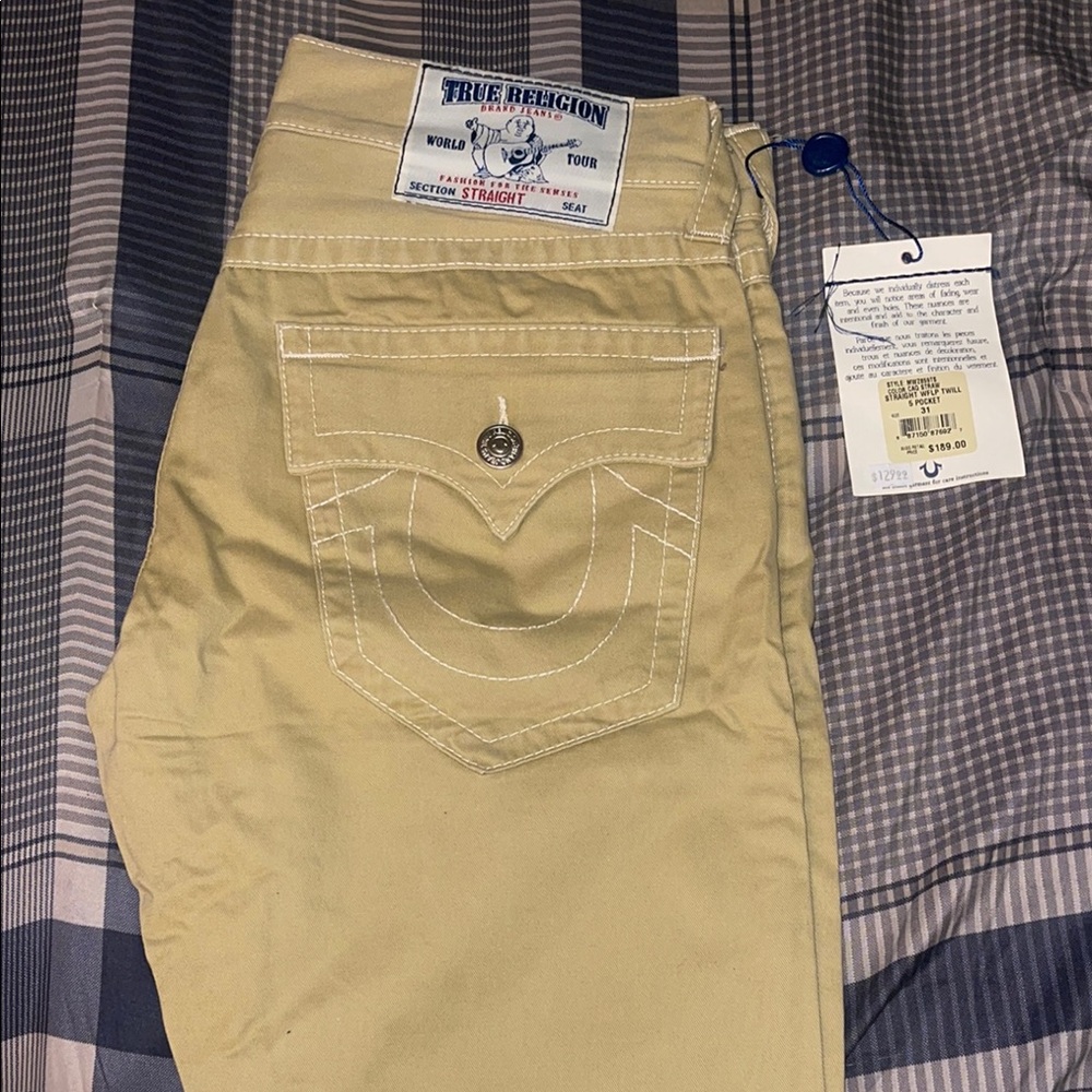 True Religion Khaki Straight Leg Pants